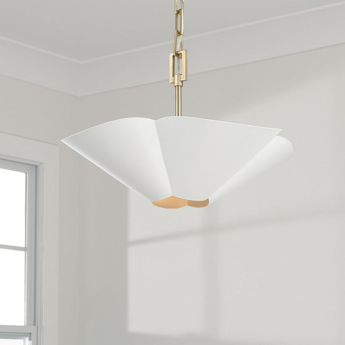 Capital Lighting - 355442RE - Four Light Pendant - Maeve - Matte Brass and White