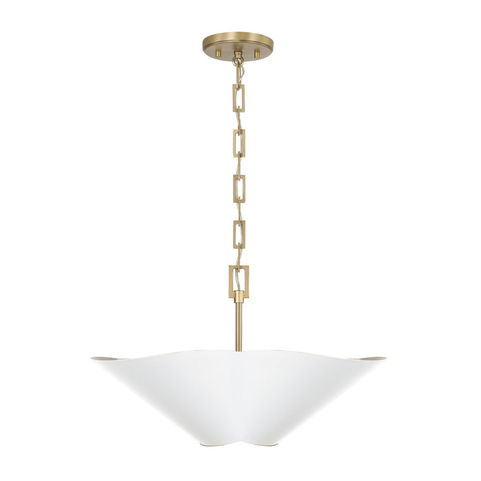 Capital Lighting - 355443RE - Four Light Pendant - Maeve - Matte Brass and White