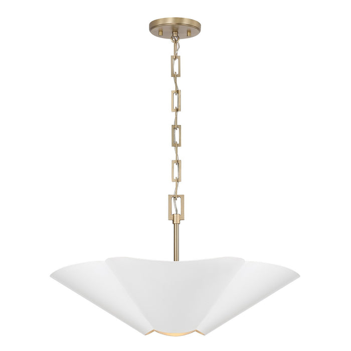 Capital Lighting - 355443RE - Four Light Pendant - Maeve - Matte Brass and White