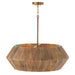 Capital Lighting - 351061LW - Six Light Pendant - Nadeau - Light Wood and Patinaed Brass