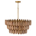 Capital Lighting - 354441LW - Four Light Pendant - Ravi - Light Wood and Patinaed Brass