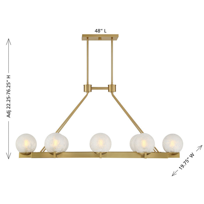 Savoy House - 1-1016-8-322 - Eight Light Linear Chandelier - Darien - Warm Brass