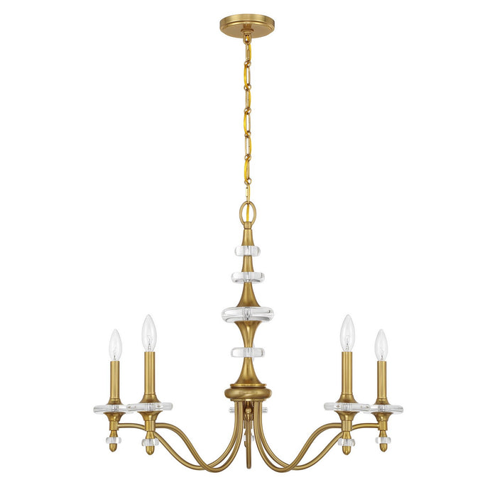 Savoy House - 1-1361-5-322 - Five Light Chandelier - Champlain - Warm Brass
