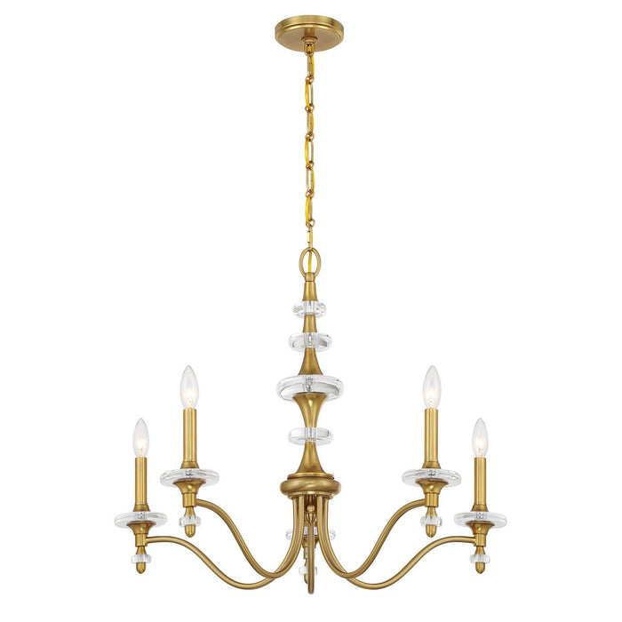 Savoy House - 1-1361-5-322 - Five Light Chandelier - Champlain - Warm Brass