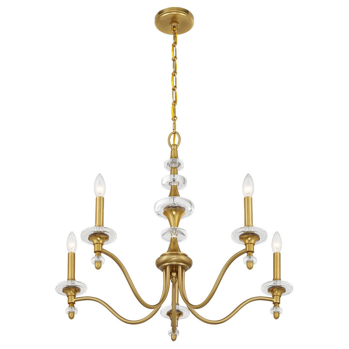 Savoy House - 1-1361-5-322 - Five Light Chandelier - Champlain - Warm Brass