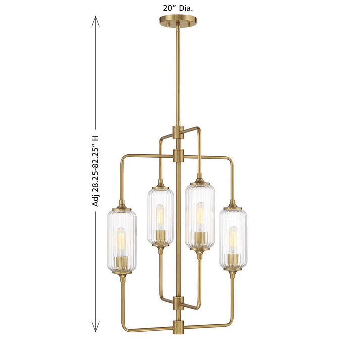 Savoy House - 1-3023-4-322 - Four Light Chandelier - Holton - Warm Brass