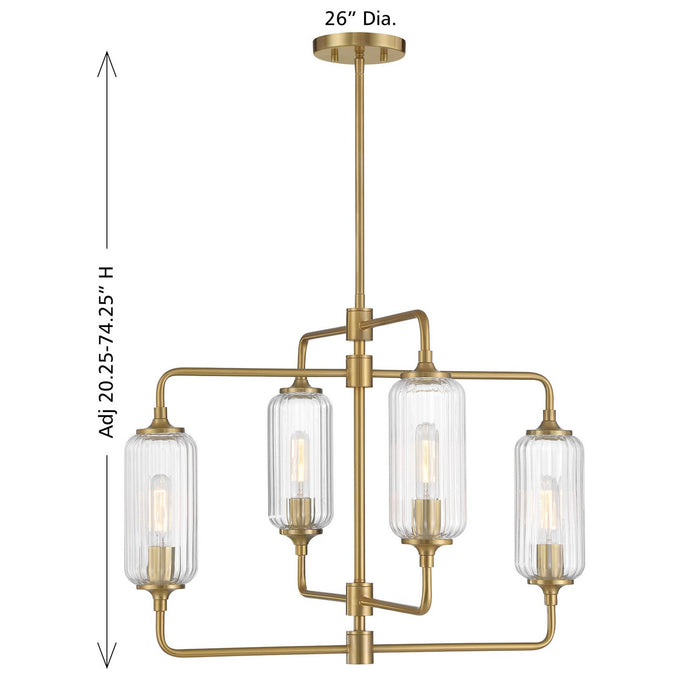 Savoy House - 1-3025-4-322 - Four Light Chandelier - Holton - Warm Brass