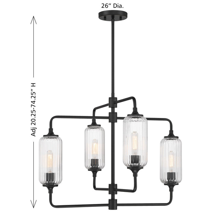 Savoy House - 1-3025-4-89 - Four Light Chandelier - Holton - Matte Black