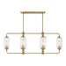 Savoy House - 1-3026-6-322 - Six Light Linear Chandelier - Holton - Warm Brass