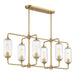 Savoy House - 1-3026-6-322 - Six Light Linear Chandelier - Holton - Warm Brass