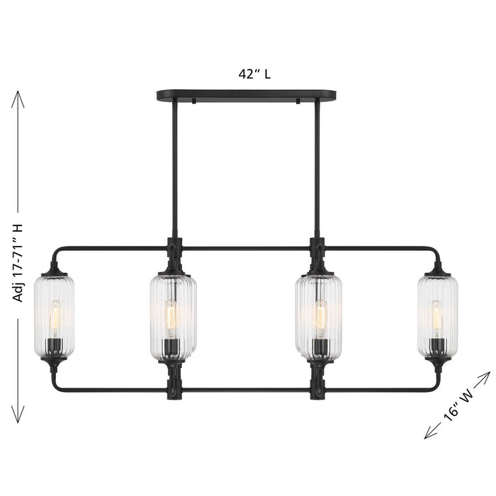 Savoy House - 1-3026-6-89 - Six Light Linear Chandelier - Holton - Matte Black