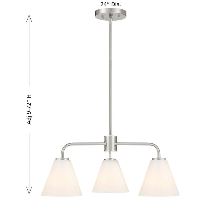 Savoy House - 1-4013-3-SN - Three Light Chandelier - Blair - Satin Nickel