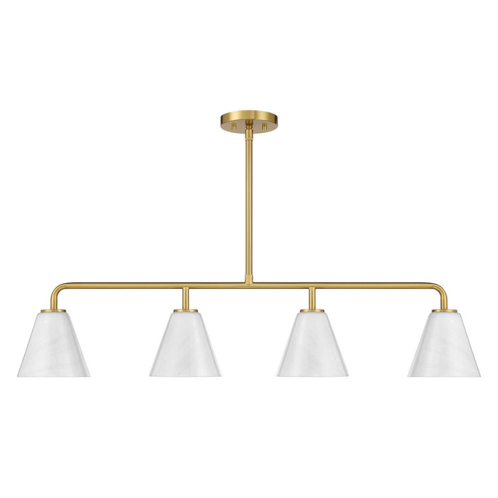 Savoy House - 1-4014-4-322 - Four Light Linear Chandelier - Blair - Warm Brass
