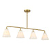 Savoy House - 1-4014-4-322 - Four Light Linear Chandelier - Blair - Warm Brass