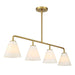 Savoy House - 1-4014-4-322 - Four Light Linear Chandelier - Blair - Warm Brass