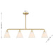 Savoy House - 1-4014-4-322 - Four Light Linear Chandelier - Blair - Warm Brass