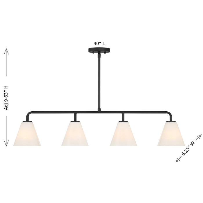 Savoy House - 1-4014-4-89 - Four Light Linear Chandelier - Blair - Matte Black