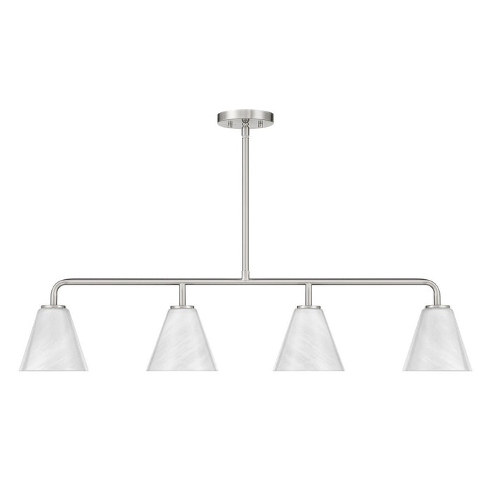 Savoy House - 1-4014-4-SN - Four Light Linear Chandelier - Blair - Satin Nickel