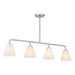 Savoy House - 1-4014-4-SN - Four Light Linear Chandelier - Blair - Satin Nickel