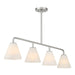 Savoy House - 1-4014-4-SN - Four Light Linear Chandelier - Blair - Satin Nickel