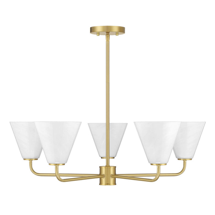 Savoy House - 1-4015-5-322 - Five Light Chandelier - Blair - Warm Brass