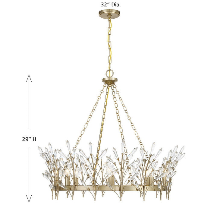 Savoy House - 1-4074-8-127 - Eight Light Chandelier - Orianna - Noble Brass