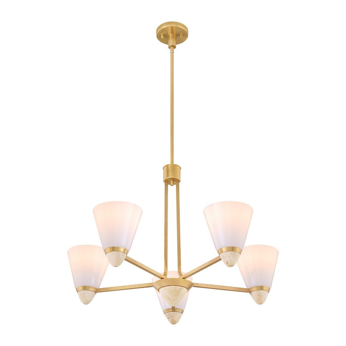 Savoy House - 1-7265-5-322 - Five Light Chandelier - Kohlman - Warm Brass