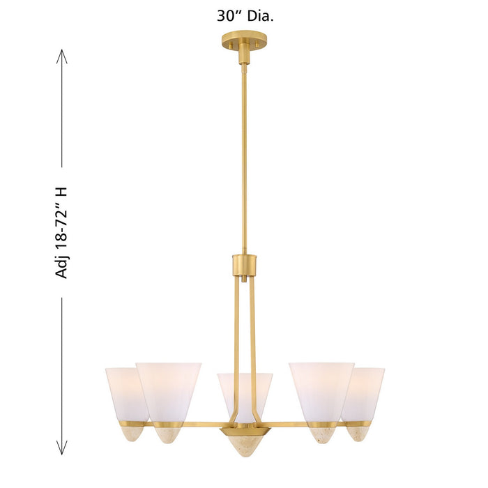 Savoy House - 1-7265-5-322 - Five Light Chandelier - Kohlman - Warm Brass