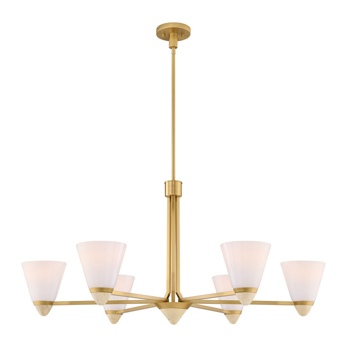Savoy House - 1-7266-6-322 - Six Light Chandelier - Kohlman - Warm Brass