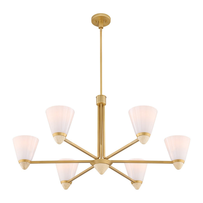 Savoy House - 1-7266-6-322 - Six Light Chandelier - Kohlman - Warm Brass