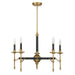 Savoy House - 1-9511-5-143 - Five Light Chandelier - Consulate - Matte Black and Warm Brass