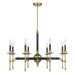 Savoy House - 1-9512-8-143 - Eight Light Chandelier - Consulate - Matte Black and Warm Brass