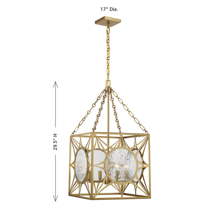 Savoy House - 3-5063-4-322 - Four Light Pendant - Balfour - Warm Brass