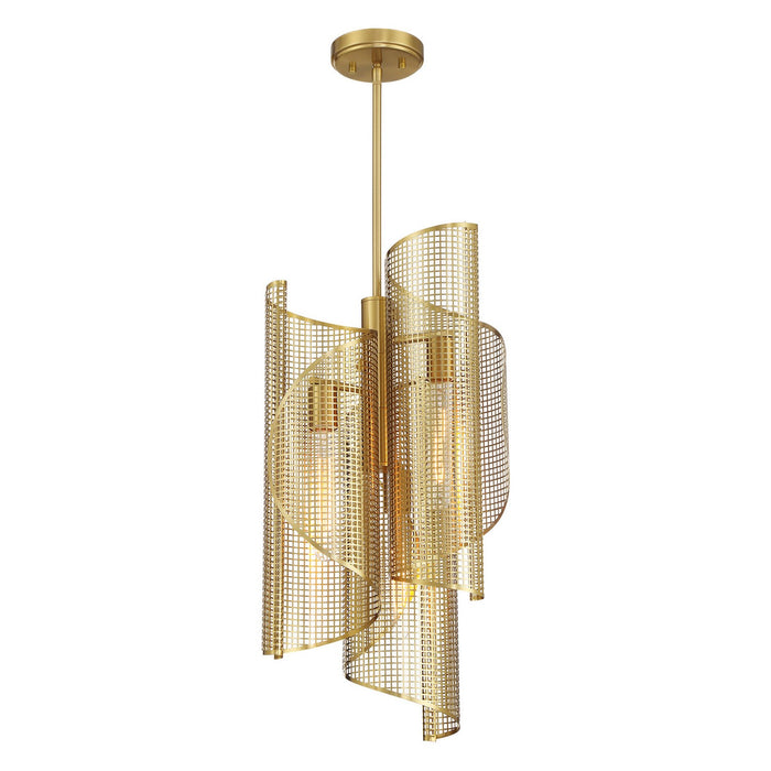 Savoy House - 3-8033-3-322 - Three Light Pendant - Hillbourne - Warm Brass
