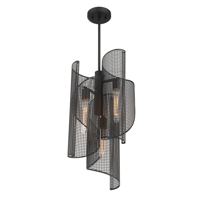 Savoy House - 3-8033-3-89 - Three Light Pendant - Hillbourne - Matte Black