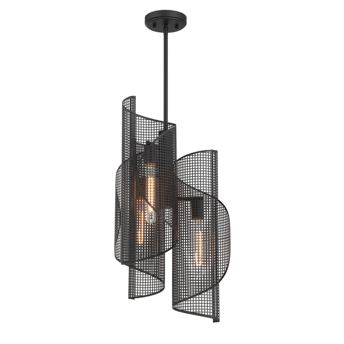 Savoy House - 3-8033-3-89 - Three Light Pendant - Hillbourne - Matte Black