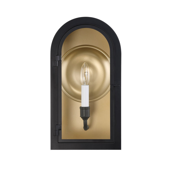 Savoy House - 5-410-331 - One Light Outdoor Wall Lantern - Grotto - Matte Black with Vintage Gold
