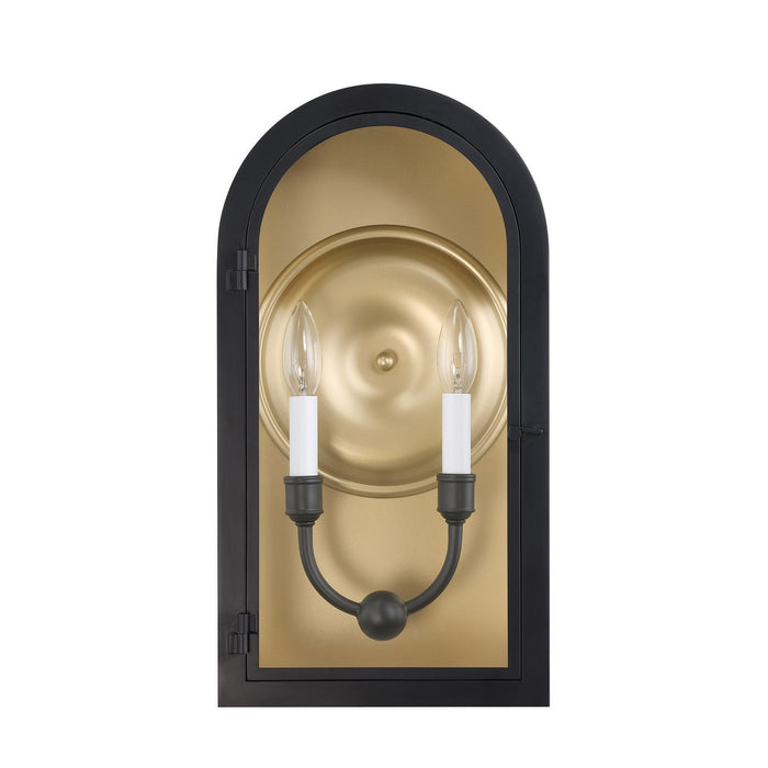 Savoy House - 5-411-331 - Two Light Outdoor Wall Lantern - Grotto - Matte Black with Vintage Gold