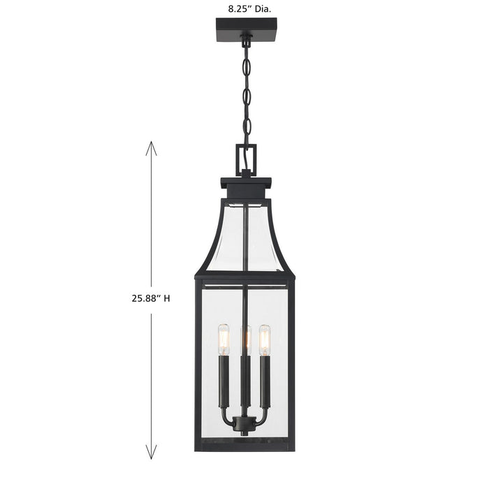 Savoy House - 5-608-BK - Three Light Outdoor Hanging Lantern - Emery - Matte Black