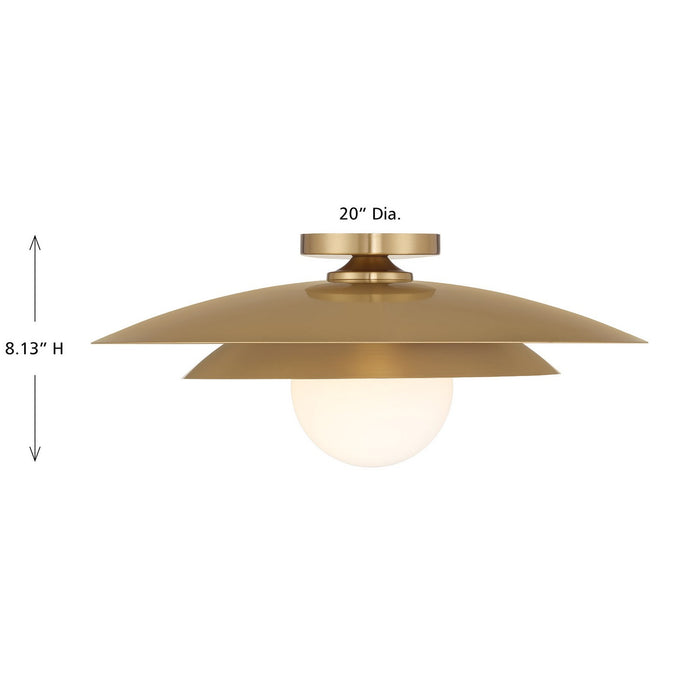 Savoy House - 6-5564-1-322 - One Light Semi-Flush Mount - Sherrer - Warm Brass