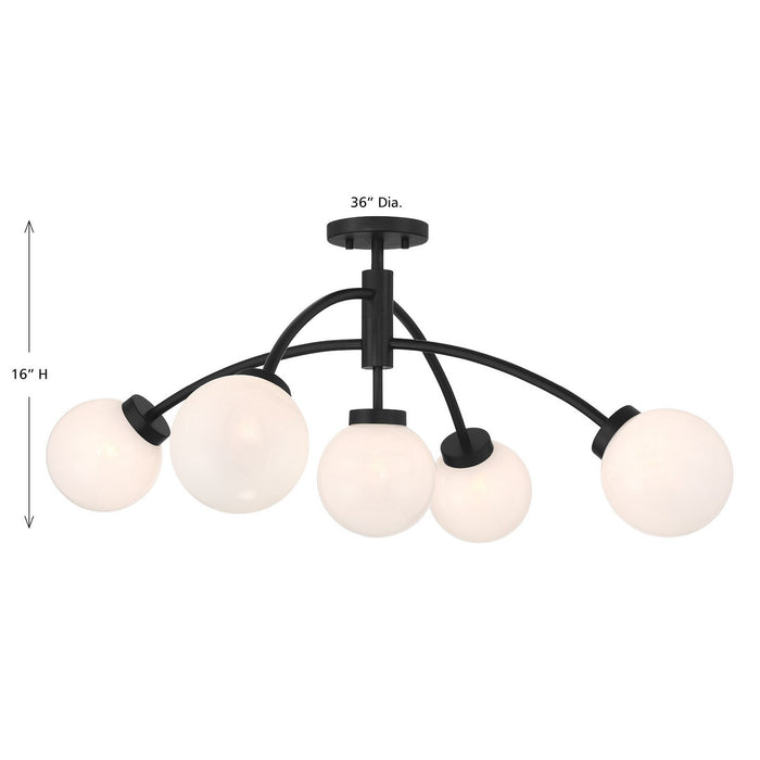 Savoy House - 6-6199-5-89 - LED Semi-Flush Mount - Redfield - Matte Black