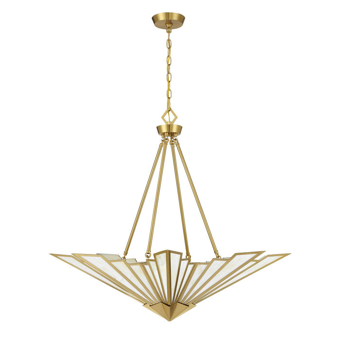 Savoy House - 7-1038-4-322 - Four Light Pendant - Rivage - Warm Brass