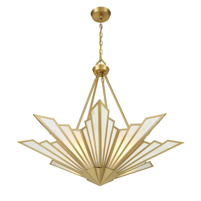 Savoy House - 7-1038-4-322 - Four Light Pendant - Rivage - Warm Brass