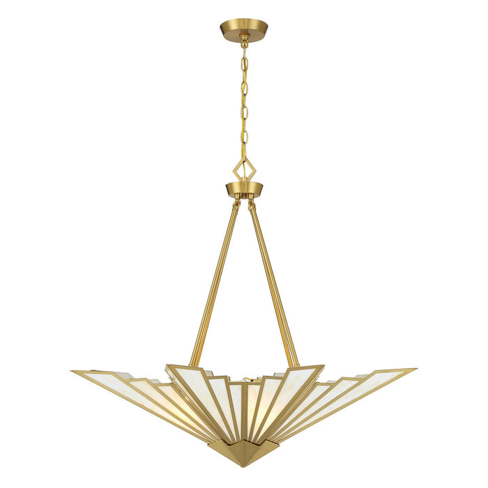Savoy House - 7-1038-4-322 - Four Light Pendant - Rivage - Warm Brass