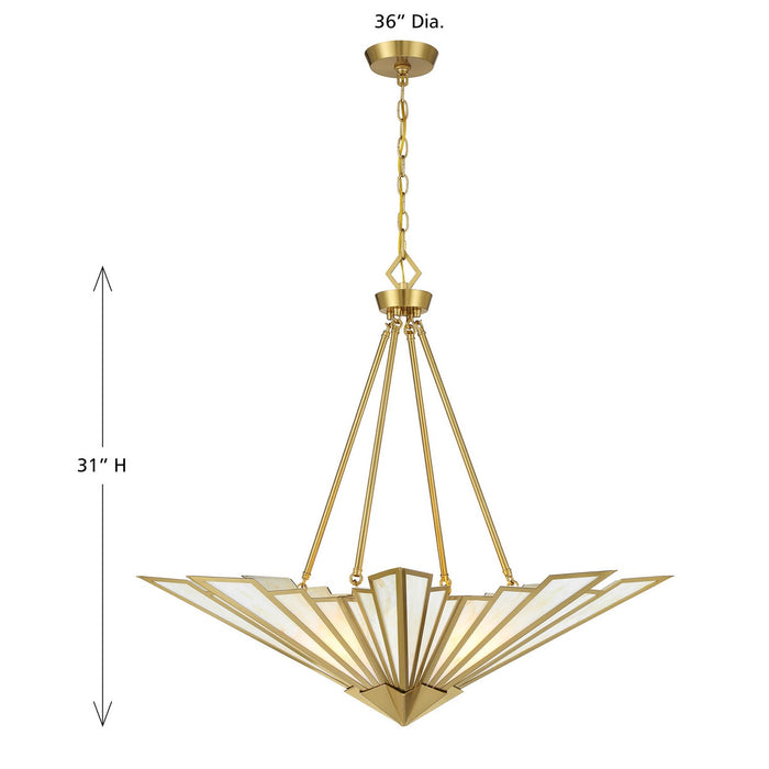 Savoy House - 7-1038-4-322 - Four Light Pendant - Rivage - Warm Brass