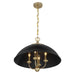 Savoy House - 7-1725-4-143 - Four Light Pendant - Monterey - Matte Black and Warm Brass