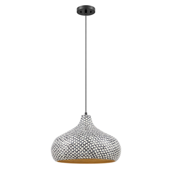 Savoy House - 7-3095-1-201 - One Light Pendant - Jade - Black and White Shell