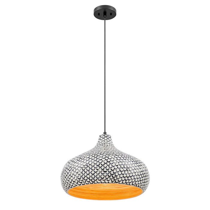 Savoy House - 7-3095-1-201 - One Light Pendant - Jade - Black and White Shell