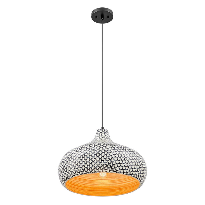 Savoy House - 7-3095-1-201 - One Light Pendant - Jade - Black and White Shell