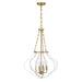 Savoy House - 7-4866-4-142 - Four Light Pendant - Mercer - White and Warm Brass
